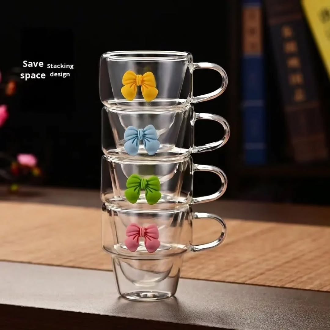 لیوان دوجداره پیرکس مدل پاپیون
